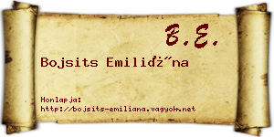 Bojsits Emiliána névjegykártya